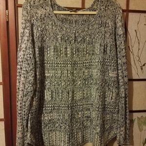 Avenue crochet long sleeve blue sweater 18/20